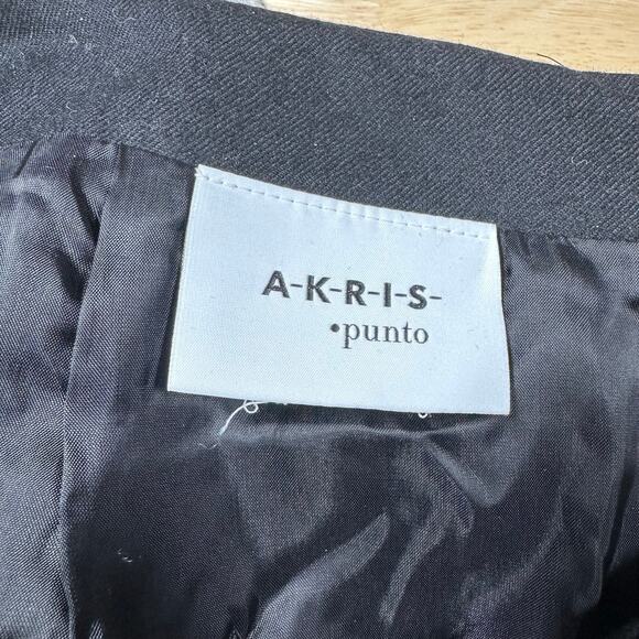 Akris Punto NWT Houndstooth Black White Red Wool Blend Fringe Mini Skirt Size 8 - Picture 7 of 12